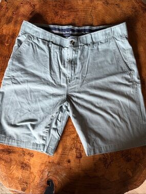 Nat Nast Men's Light Sage Flat-Front Cotton Shorts